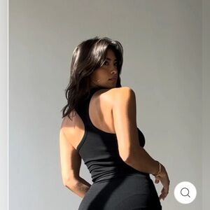 Riot Swim - Dom Racerback Tank in Jet Black - XS